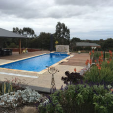 Batesford installation of Platinum 11 fibreglass swimming pool